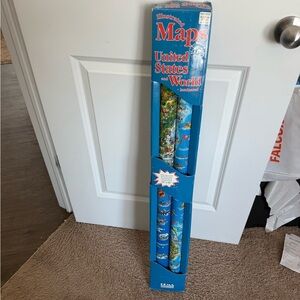 Vibrant Blue World Map Collection